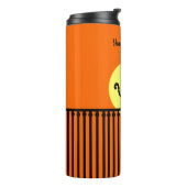 Zwart kat weer op Sinaasappel van de Fence Moon Thermosbeker (Gedraaid links)