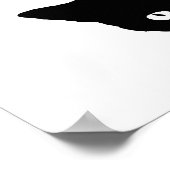 Zwart Kat zijaanzicht wit Poster (Hoek)