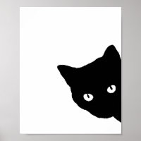 Zwart Kat zijaanzicht wit