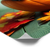 Zwart katje in een pompoen poster (Hoek)