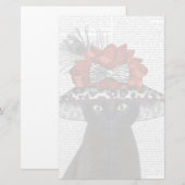 Zwart katje met Pet van Fabulous Briefpapier (Voorkant / Achterkant)