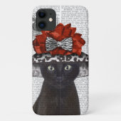 Zwart katje met Pet van Fabulous Case-Mate iPhone Case (Achterkant)