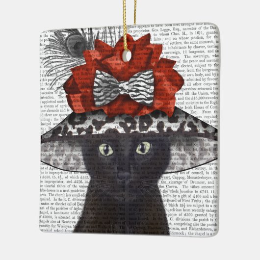 Zwart katje met Pet van Fabulous Keramisch Ornament (Links)