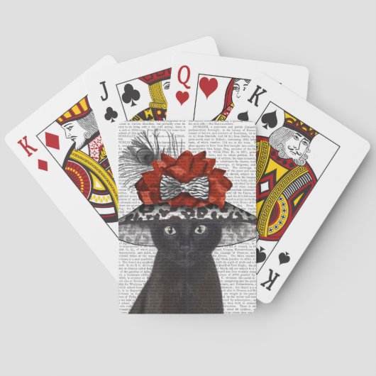 Zwart katje met Pet van Fabulous Pokerkaarten (Achterkant)