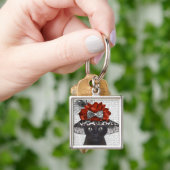 Zwart katje met Pet van Fabulous Sleutelhanger (Hand)