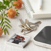 Zwart katje met Pet van Fabulous Sleutelhanger (Zijkant)