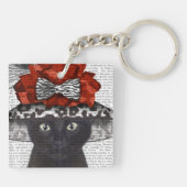 Zwart katje met Pet van Fabulous Sleutelhanger (Achterkant)