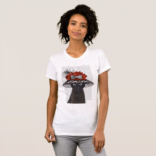 Zwart katje met Pet van Fabulous T-shirt (Voorkant volledig)
