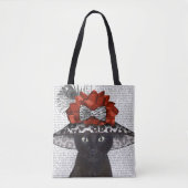 Zwart katje met Pet van Fabulous Tote Bag (Voorkant)