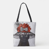 Zwart katje met Pet van Fabulous Tote Bag (Achterkant)