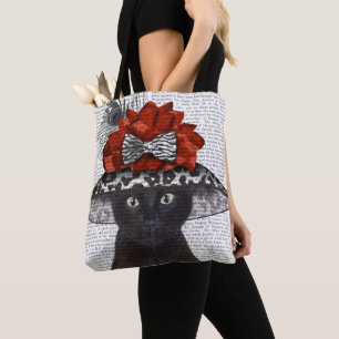 Zwart katje met Pet van Fabulous Tote Bag