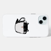 Zwart katje met rode neus verstopt in een kopje Case-Mate iPhone case (Achterkant (horizontaal))