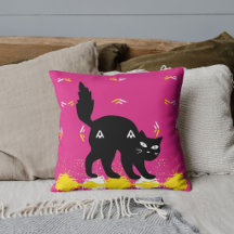 Zwart katje met witte en gele patroon roze aangepa