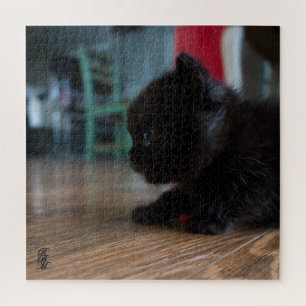Zwart Katje Van Dichtbij Legpuzzel