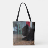 Zwart Katje Van Dichtbij Tote Bag (Achterkant)