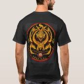 Zwart katoenen shirt Draken Design (Achterkant)