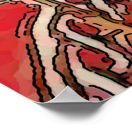 Zwart kattebakje onder tabel poster (Hoek)