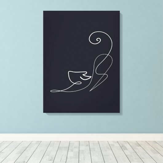 Zwart kattebakontwerp | Cute Cat Canvas Afdruk (Insitu (Houten vloer))