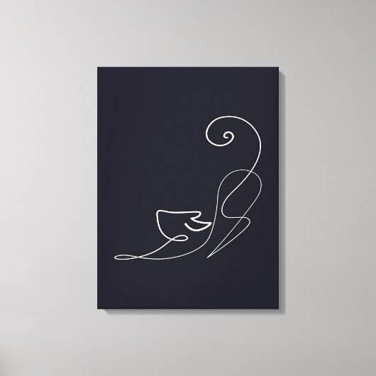 Zwart kattebakontwerp | Cute Cat Canvas Afdruk (Voorkant)