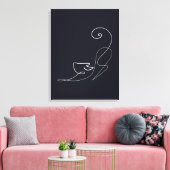 Zwart kattebakontwerp | Cute Cat Canvas Afdruk (Insitu (Woonkamer))