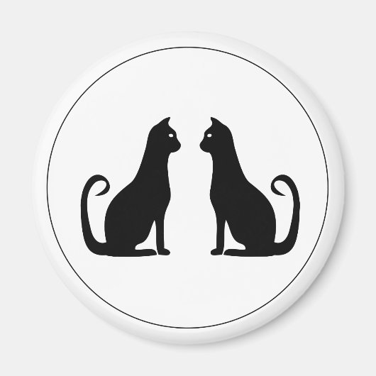 Zwart kattebakontwerp magneet (Voorkant)
