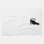 Zwart kattebakontwerp theedoek (Horizontaal)