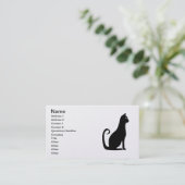 Zwart kattebakontwerp visitekaartje (Staand voorkant)