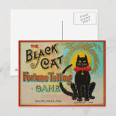 Zwart kattefortuinzetspel briefkaart (Voorkant / Achterkant)