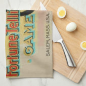 Zwart kattefortuinzetspel theedoek (Quarter Fold)