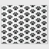 Zwart-kattehondenpootje drukt schattig op wit cadeaupapier (Vlak)