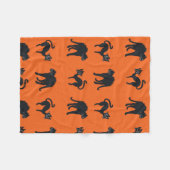 Zwart Katten Halloween Dekens (Voorkant (Horizontaal))