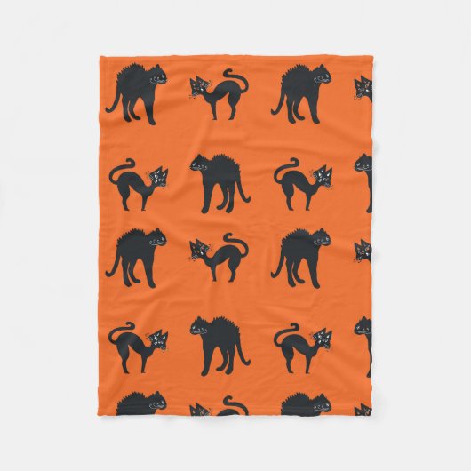 Zwart Katten Halloween Dekens (Voorkant)