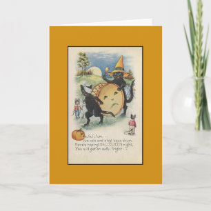  Zwart Katten Halloween Wenskaart Kaart