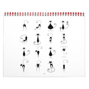 Zwart kattencollectie kalender