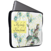 Zwart kattendesign laptop sleeve hoesje (Voorkant Rechts)