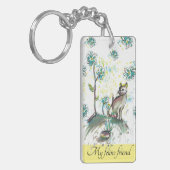 Zwart kattengeel Acrylsleutelhanger Sleutelhanger (Voorkant Links)