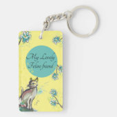 Zwart kattengeel Acrylsleutelhanger Sleutelhanger (achterkant)