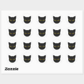 Zwart kattenhoofd Classic Ronde Sticker (Vel)