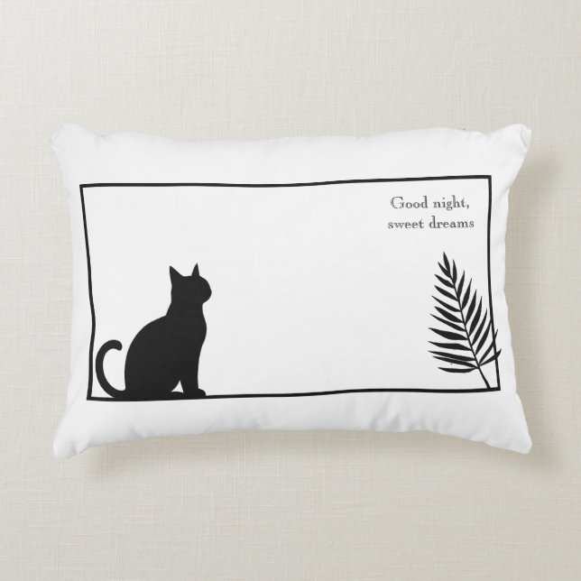 zwart kattenhuis Accent Kussen (Voorkant)