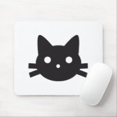 Zwart kattenkopontwerp muismat (Met muis)