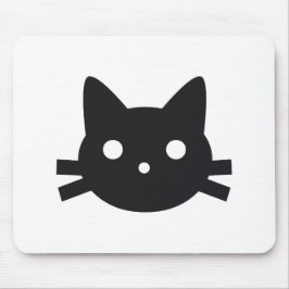 Zwart kattenkopontwerp muismat