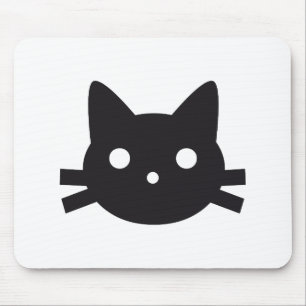 Zwart kattenkopontwerp muismat