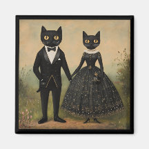 Zwart kattenkoppel vintage volkskunst gotische vic