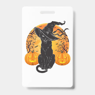 Zwart Kattenkostuum Scary Halloween Witch Pet _Moo Badge