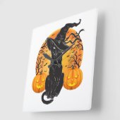 Zwart Kattenkostuum Scary Halloween Witch Pet _Moo Vierkante Klok (Hoek)
