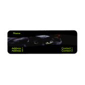 Zwart kattenlabel etiket (Voorkant)