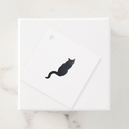 Zwart kattenontwerp bedankjes labels (In situ)
