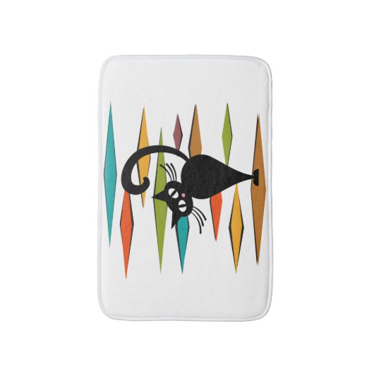 Zwart kattenontwerp uit de middeleeuwen badmat (Voorkant Verticaal)