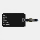 Zwart kattenontwerp uit de middeleeuwen bagagelabel (Achterkant horizontaal)