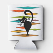 Zwart kattenontwerp uit de middeleeuwen blikjeskoeler (Achterkant)